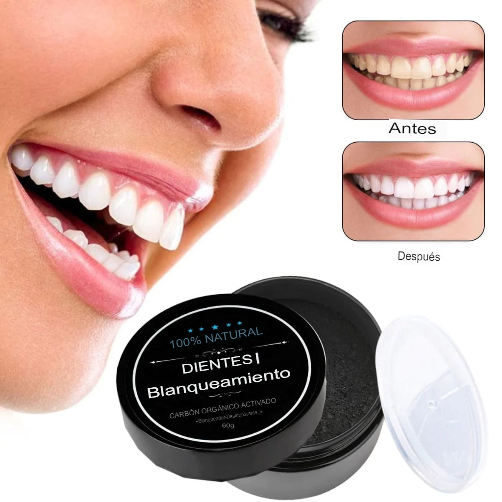 Blanqueador de Dientes con Carbón Activado – Sonrisa Blanca y Natural